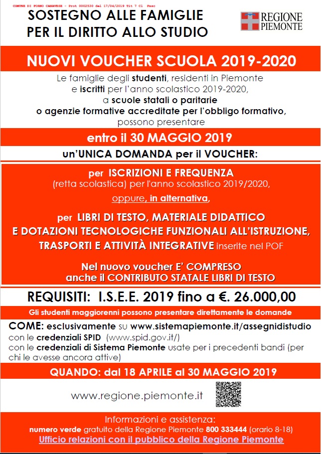 SOSTEGNO ALLE FAMIGLIE PER IL DIRITTO ALLO STUDIO
