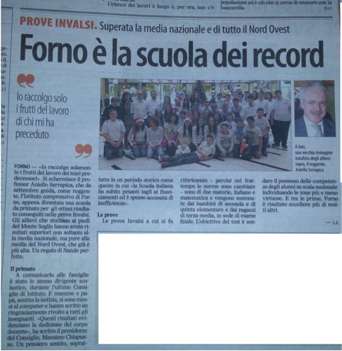 Forno, la scuola dei record